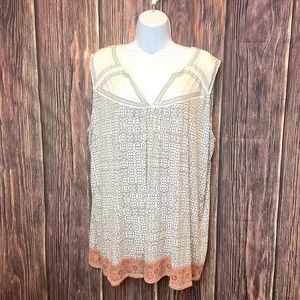 Eliane Rose Blouse Top 2x Sleeveless V neck